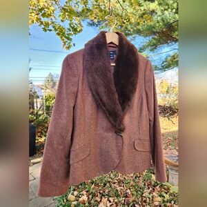 Jacket w/ Removable Faux Fur Collar